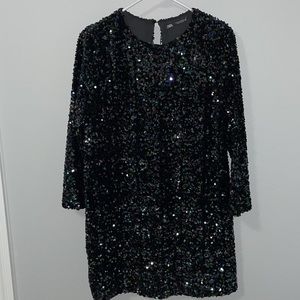 Zara Sequined Long Sleeve Dress size S NWT